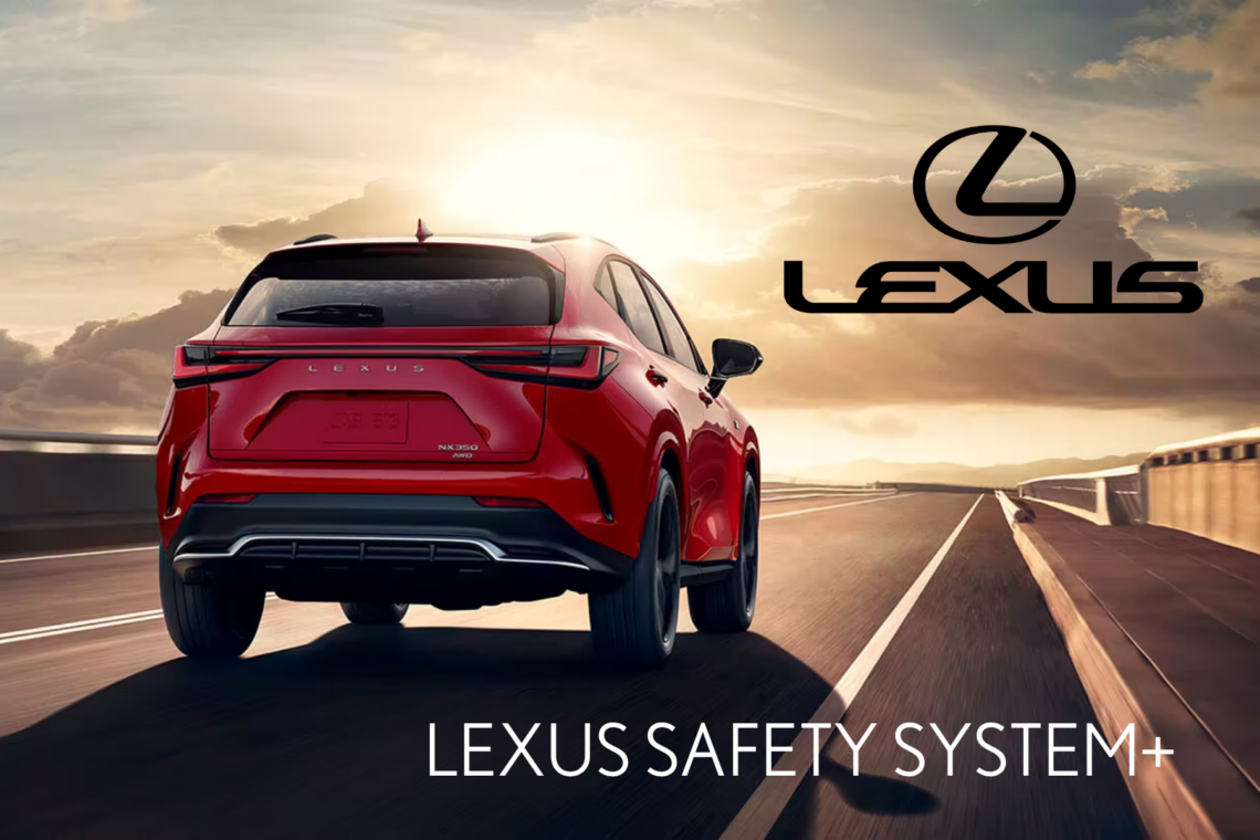 SUV on the road equipped with Lexus safety features