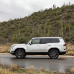 A leased Lexus SUV on the road